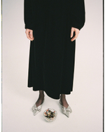 Платье с запахом на спине и длинным рукавом из бархата "Пока часы 12 бьют"