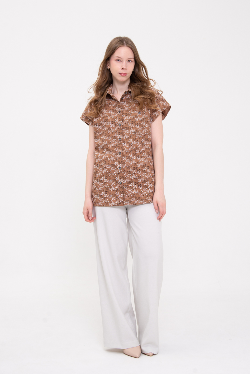 Блузка женская 4777з, коричневый #528Кор094777з