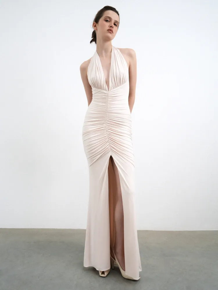 Луна макси (Luna maxi), платье макси из молочного бифлекса