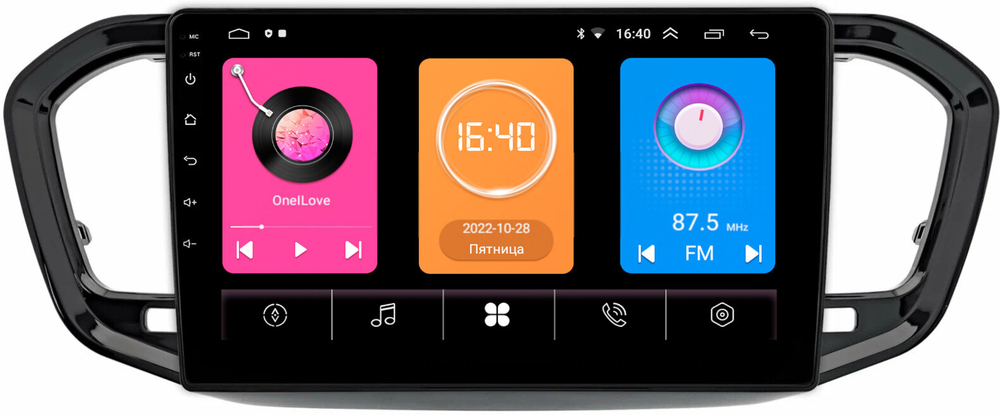 Магнитола для Lada Vesta NG 2023+ (без штатного экрана, рамка черная глянцевая) - OEM GT9-1924 на Android 10, 2ГБ-16ГБ