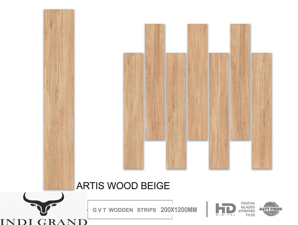 Керамогранит Carving 20x120cm GVT Matt Finish Artis Wood Beige