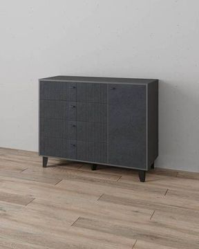 Комод КАТРИН-13 графит серый / МДФ гранит лофт