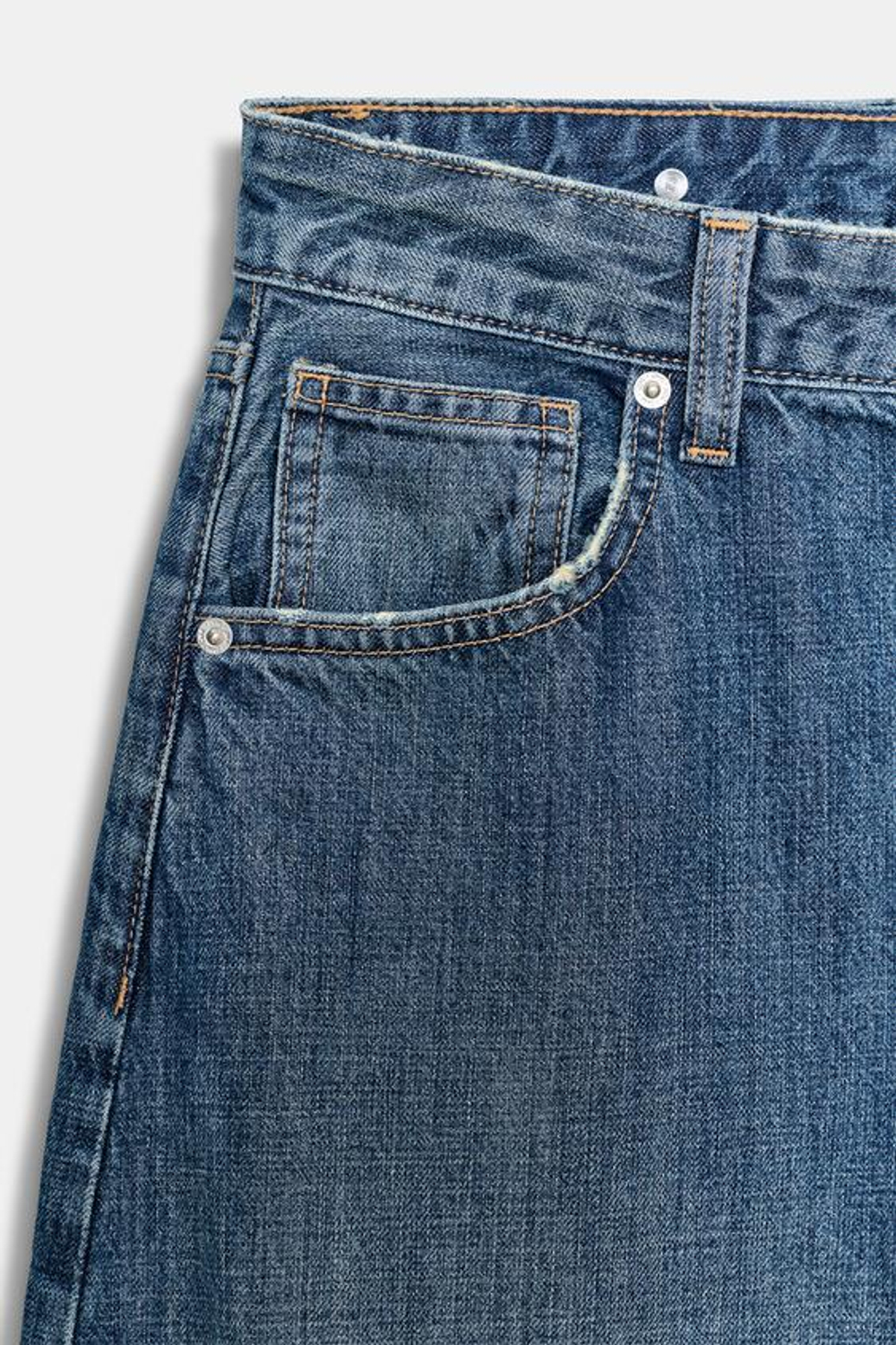 ZARA ДЖИНСЫ TRF BALLON СО СРЕДНЕЙ ПОСАДКОЙ И ПЕТЛЕЙ, СИНИЙ