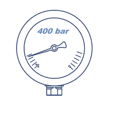 Манометр глицериновый D63 G1/4 - 400 Bar - радиальное подключение VERSO