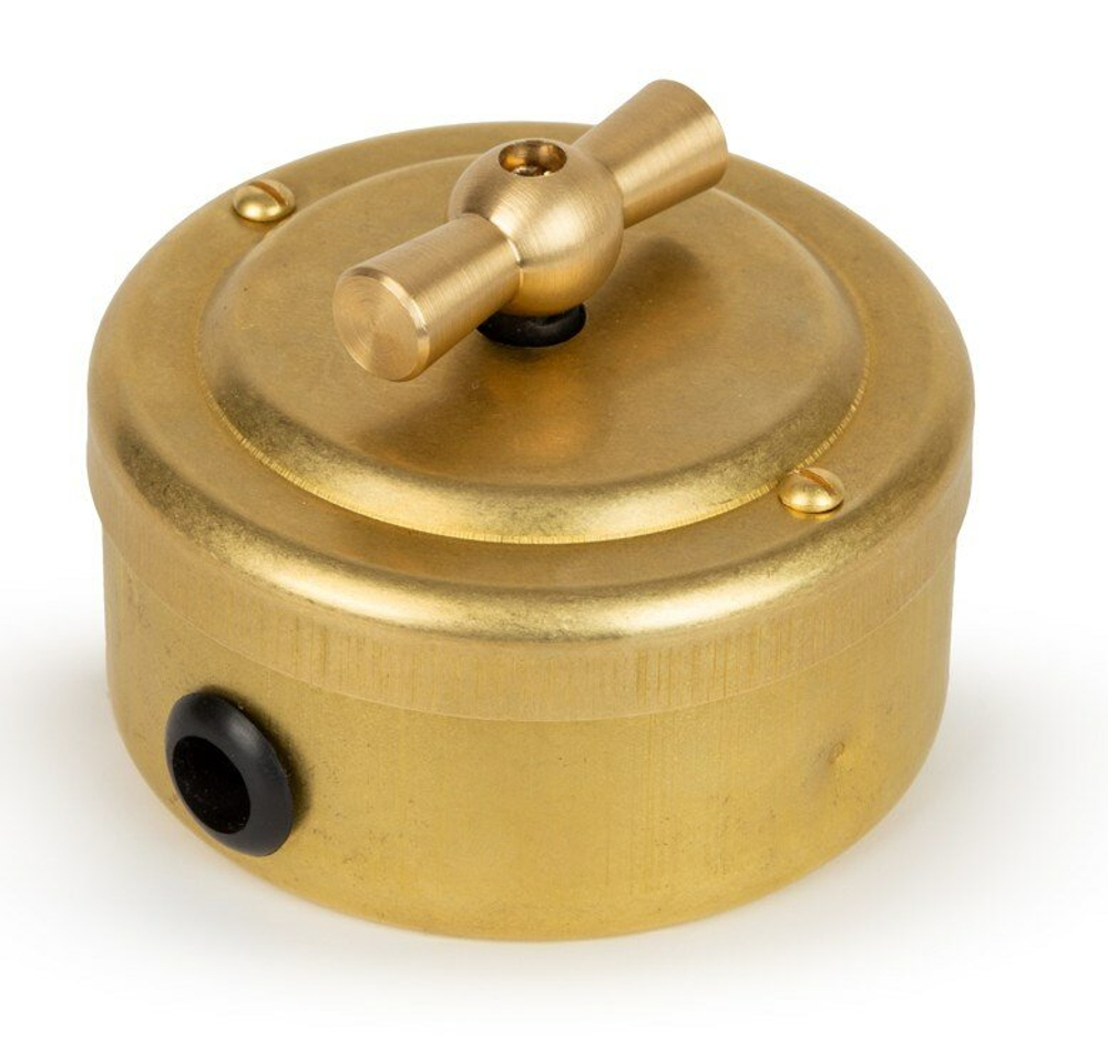 Выключатель ретро поворотный 2 кл. "Gold" VINTAGE-BRASS 30201-6 / 2 группы света