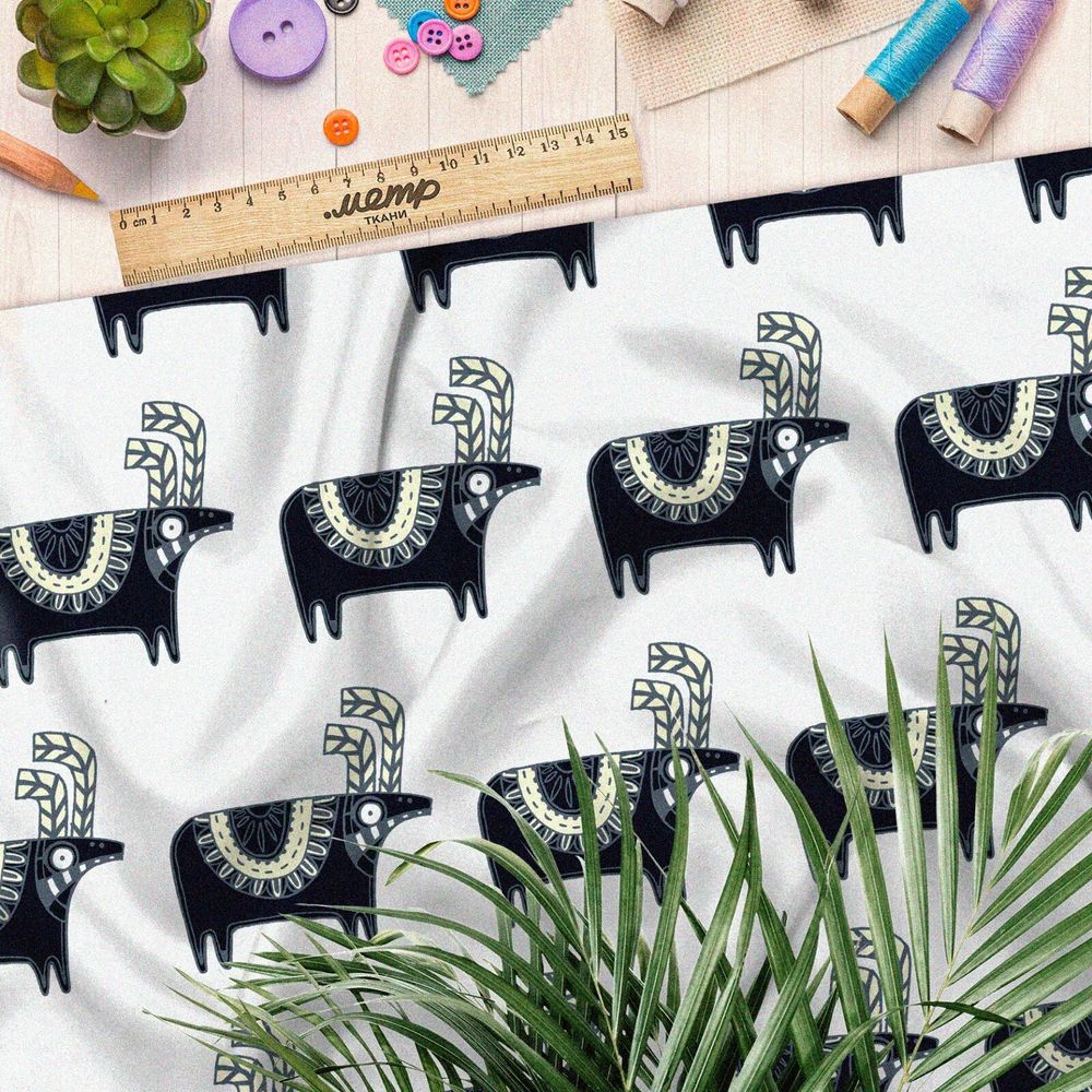 Ткань шифон сказочные буйволы
