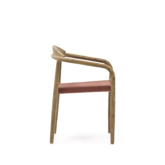 Стул Glynis из массива эвкалипта с розовой веревкой