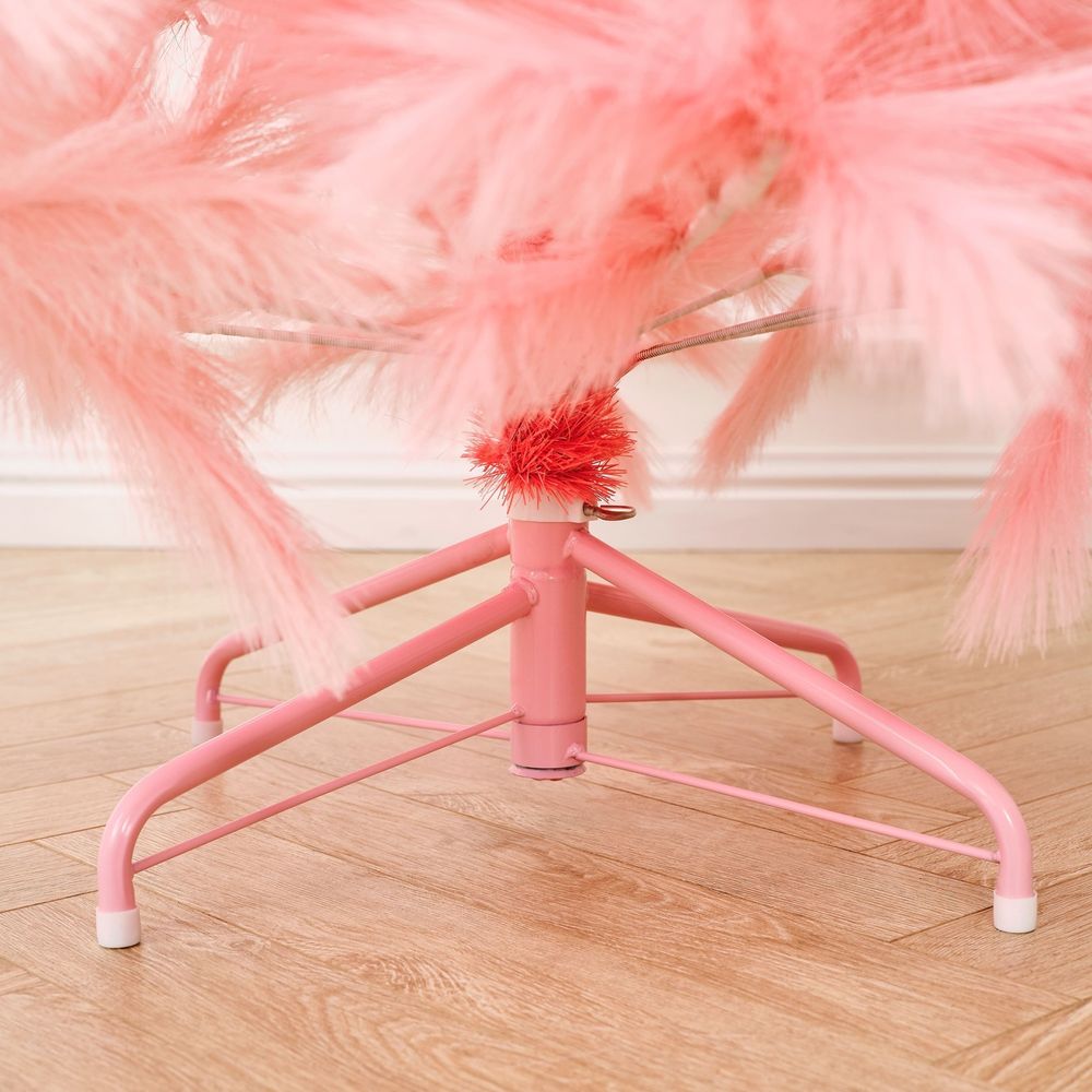 Искусственная розовая елка «Pink Charm» (ветки из пампасной травы) 210 см / 2,1 м