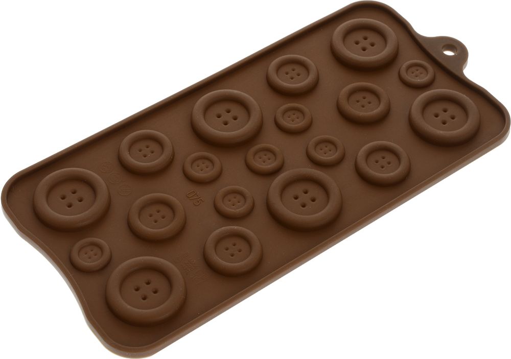 Форма для шоколада Пуговицы, коричневый силикон (Китай)