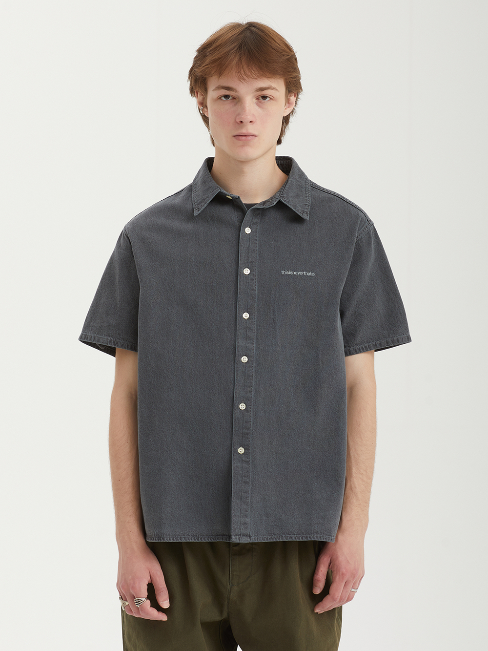 Мужская Рубашка Washed Denim