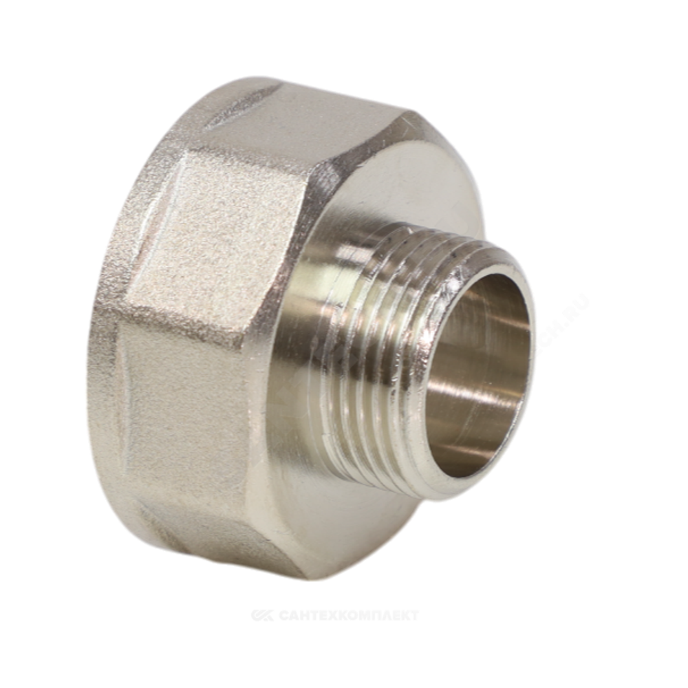 Переход латунь никель Ду 10х8 (3/8"х1/4") ВР/НР VALFEX VF.592.N.038.014