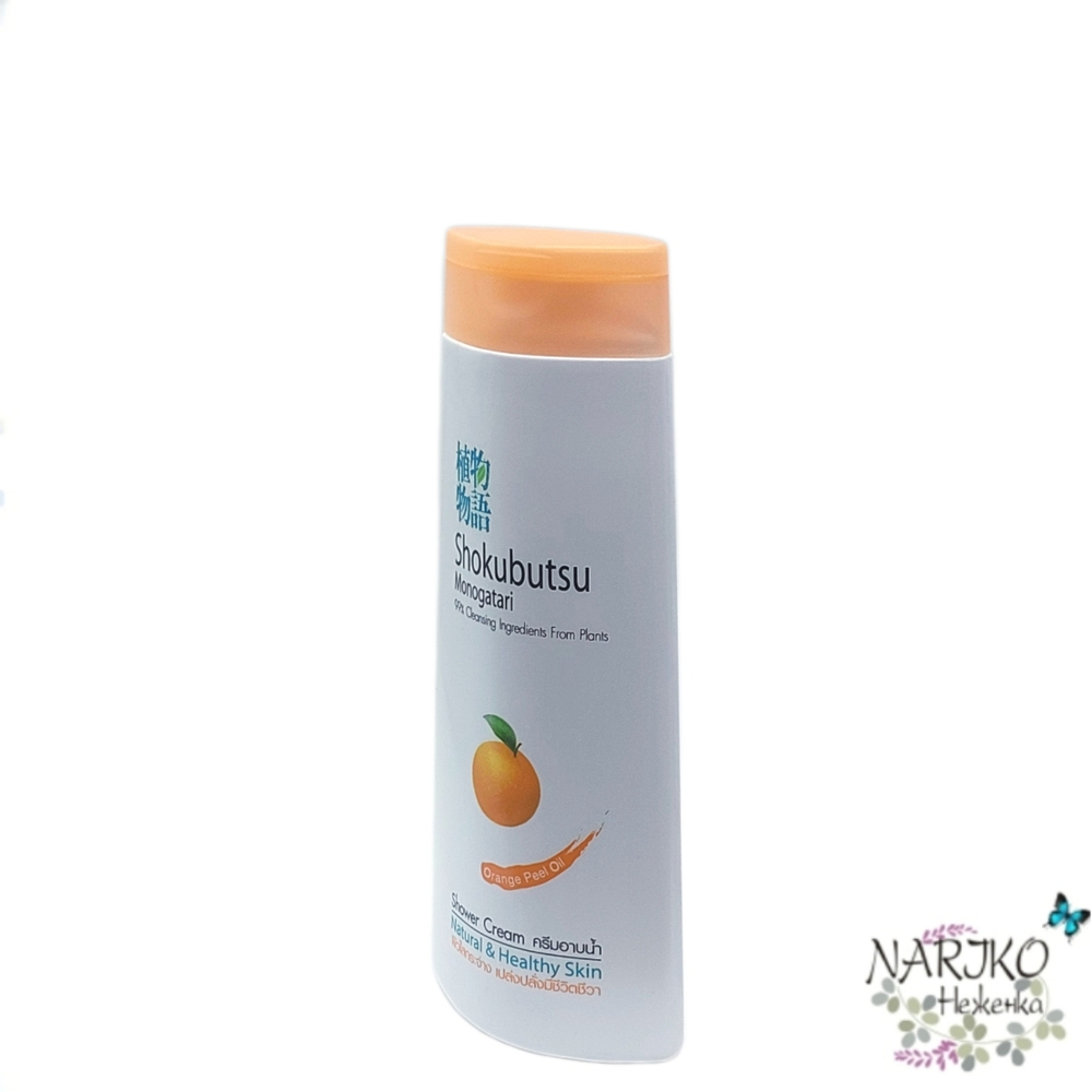 Крем-гель для душа LION Shokubutsu Orange Peel Oil с апельсиновым маслом, 200 мл.