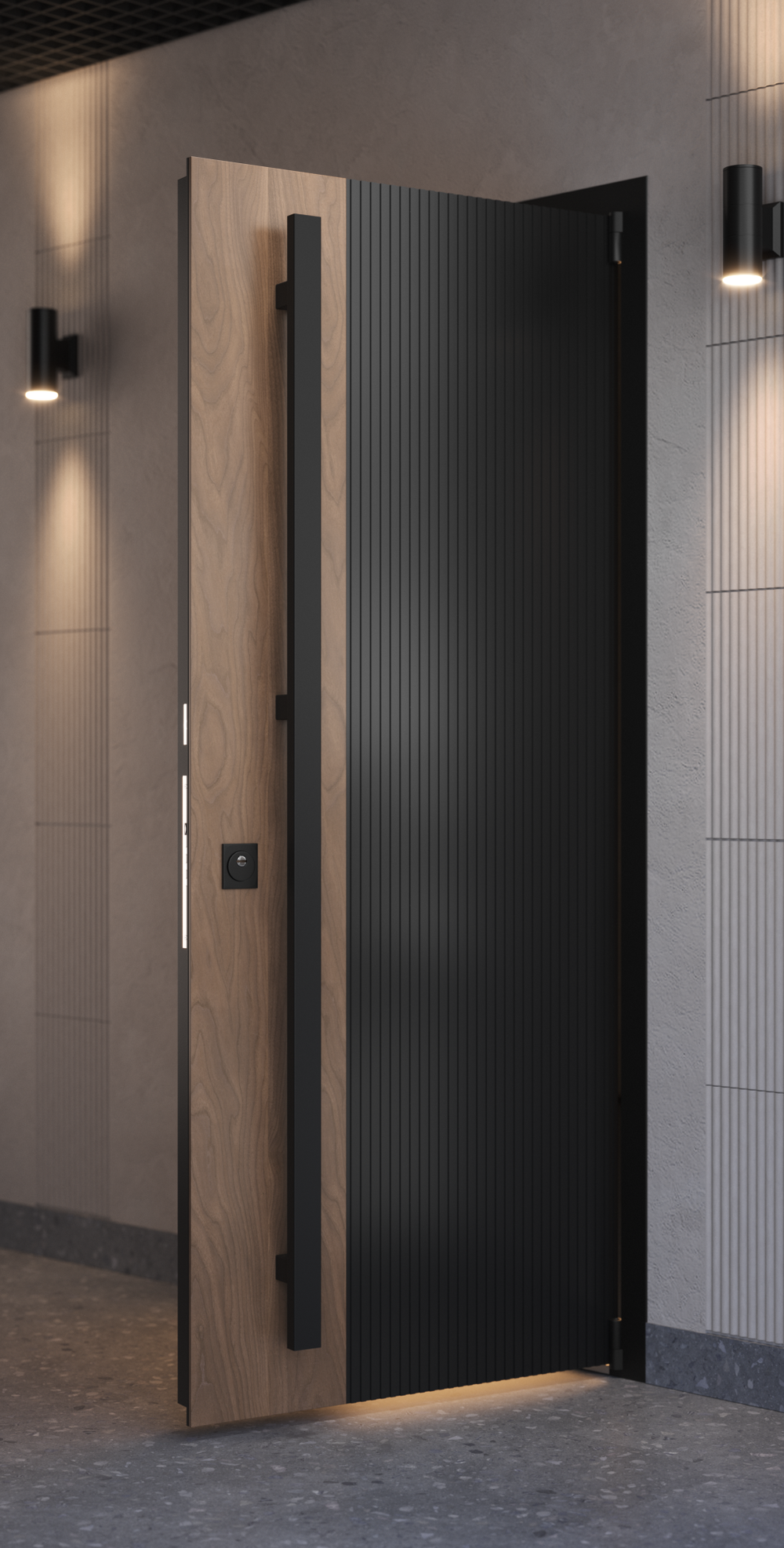 Ручка-скоба 50x25, стальной корпус, комплектация Electro LED