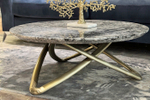Стол журнальный Garda Decor Garda Decor натур. серый мрамор d95*36 см