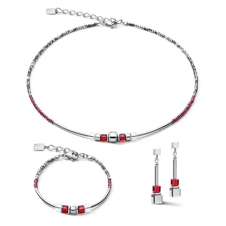 Колье Coeur de Lion Frontline Silver-Red 5042/10-0300 цвет серебряный, красный