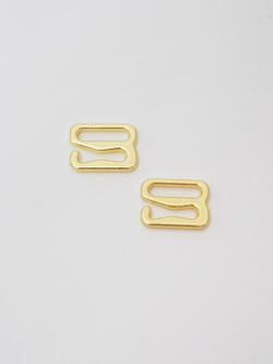 Кольцо, регулятор и крючок для бюстгальтера лимонное золото плотные 1 см ОПТом от 100 шт