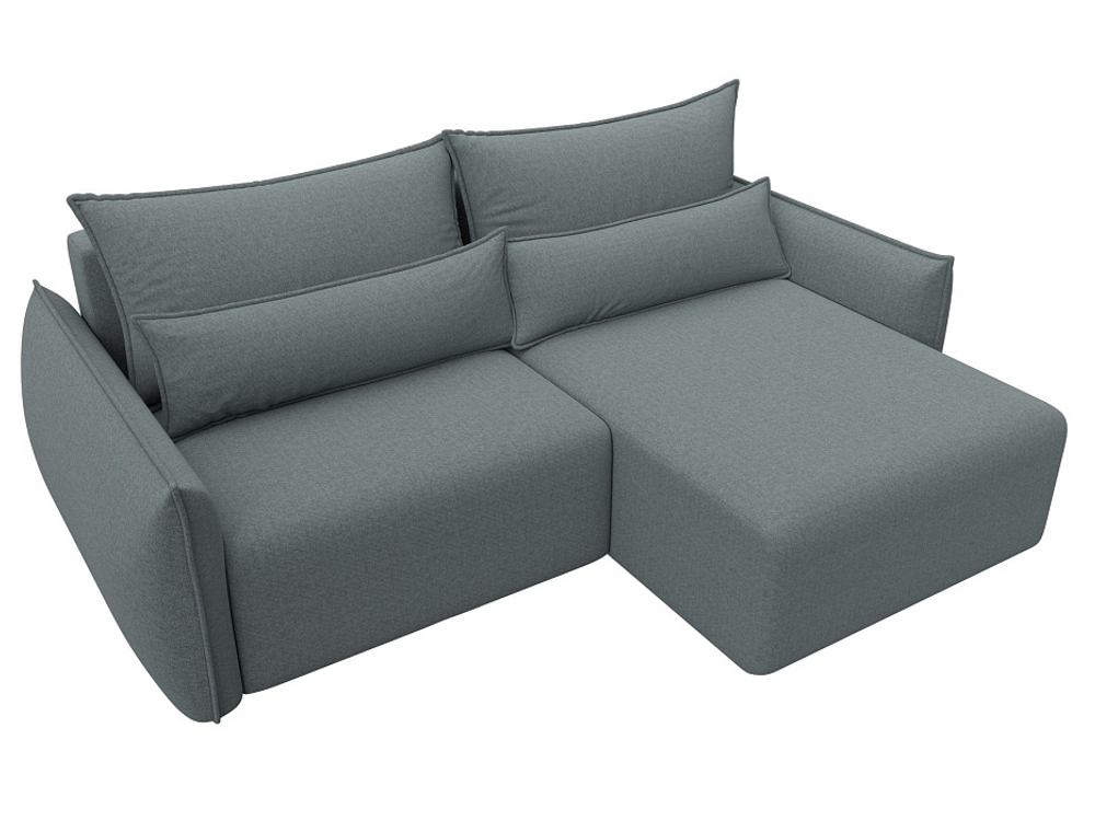 Диван угловой Лига-051 НПБ угол универсальный рогожка Амур 07 серый