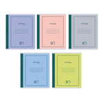 Тетрадь 80л., А5, клетка, Канц-Эксмо "Simple design", скрепка, мелованный картон, 5 дизайнов