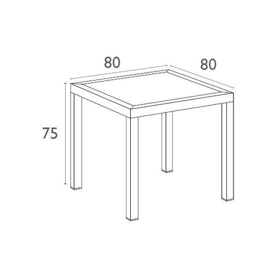 Стол пластиковый Orlando 80 антрацит Турция