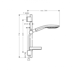 Душевой гарнитур Hansgrohe Raindance Select 150 3iet 65cm хром 27802000