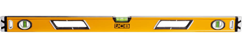 Уровень JCB коробчатый, магнитный, 2 фрезерованные базовые поверхности, 3 ампулы, крашенный, с ручками, 0,5мм/м, 90см