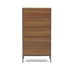Vedrana Комод с 5 ящиками из орехового шпона со стальными ножками 60 x 114 см