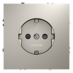 Розетка встраиваемая VOLTUM S70 с заземлением и защитными шторками, 16А, (кашемир)