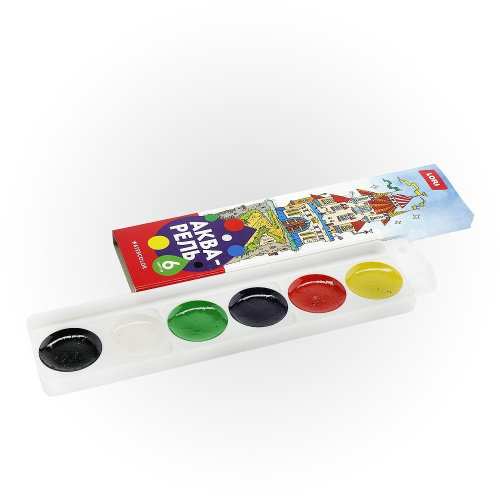 Акварель "Сказка" 6 цветов, без кисти, картон (Lori)