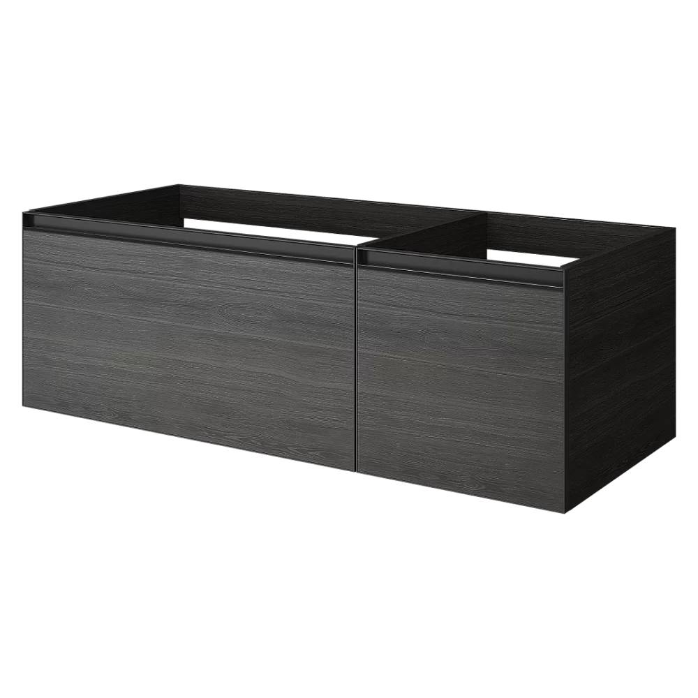 Тумба с раковиной и столешницей Armadi Art QUATRO 2 120 OAK ANTHRACITE/профиль ANTHRACITE