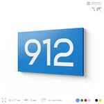 Номер на дверь 912, табличка на дверь для офиса, квартиры, кабинета, аудитории, склада, голубая 120х70 мм, Айдентика Технолоджи