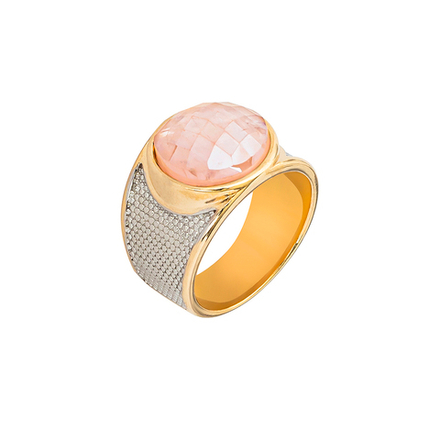 Кольцо Possebon Quartz Rose 18 мм K3185.9/18.0 R/G