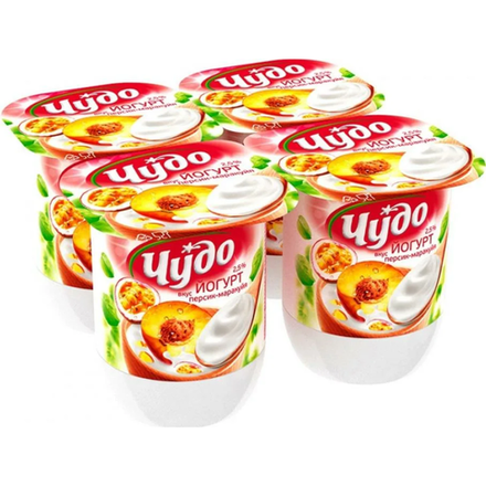 Йогурт Чудо персик-маракуйя 2,5 % 115 гр