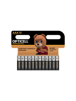 Элемент питания алкалиновый AAA/LR03 (блист. 12шт) Professional Opticell 5052006/6052006