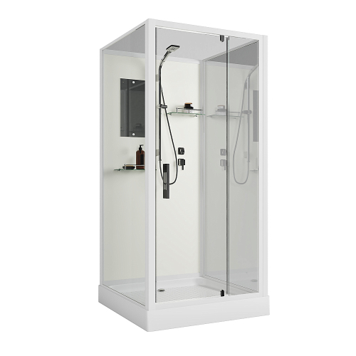 Душевая кабина Niagara Standart ST100/15Q/BK 100х100 стекло прозрачное/профиль белый