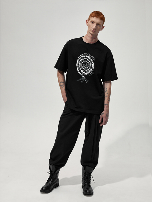 Футболка с принтом "Некому березу заломати". Черная