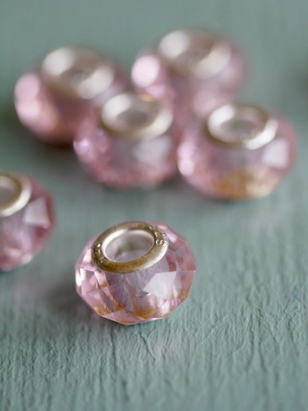Бусина типа Пандора (Pandora) граненая розовая