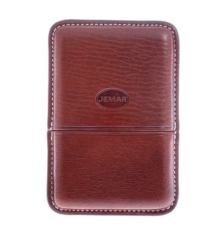 Сигаретница Jemar на 6 штук, натуральная кожа, коричневая (Испания)