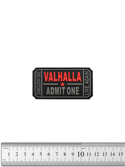 Шеврон Valhalla Admit One PVC. Чёрный