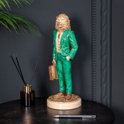 Скульптура Лев Бизнесмен Айвори Изумрудный