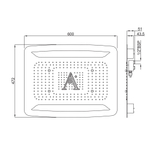 Artize, потолочный душ, Rainjoy, 3-режимн., 600х472 мм,  Хром OSA-CHR-70005