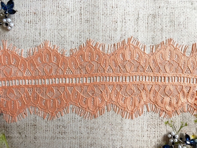 Кружево Французское, ш. 10 см, персиковый