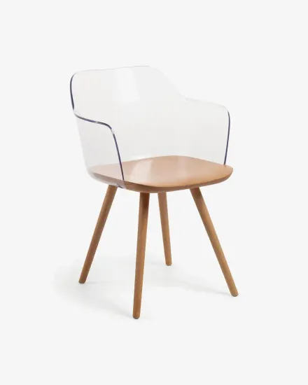 Стул Klam c прозрачной спинкой c подлокотниками