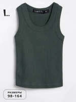 Темно-зеленая майка детская базовая