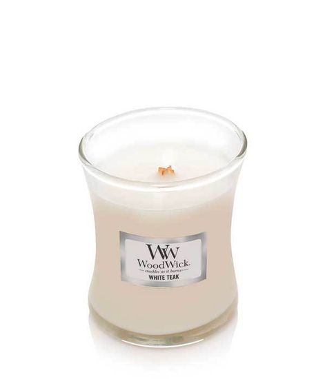 Белый тик, ароматическая свеча, WoodWick