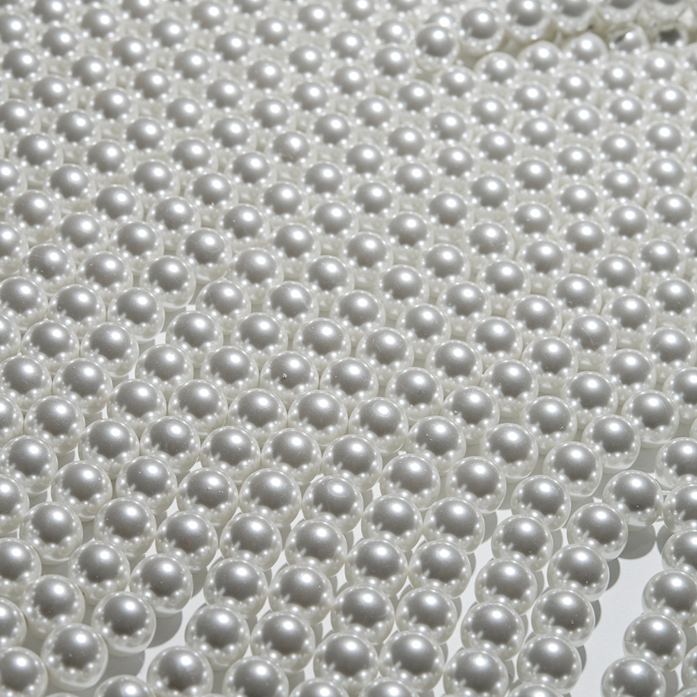 Хрустальный жемчуг, оттенок "Белый", шар 10мм, улучшенное покрытие