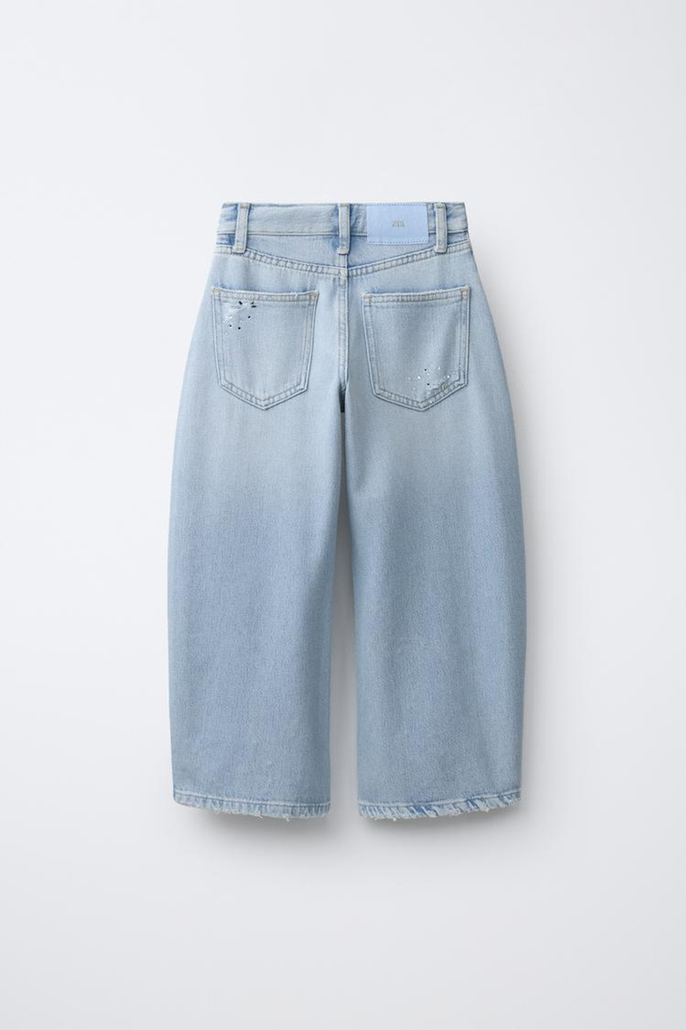 ZARA ДЖИНСЫ BALLOON СО СТРАЗАМИ, ГОЛУБОЙ
