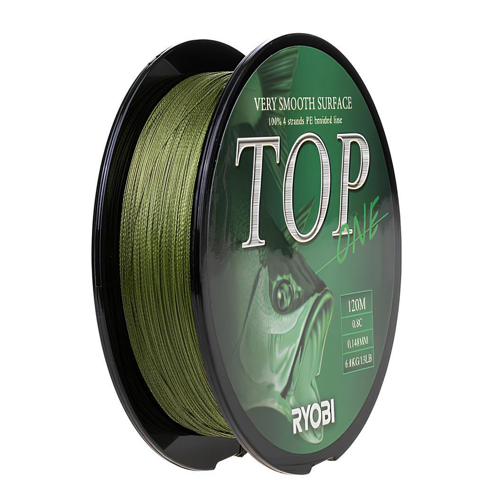 Шнур TOP PE4X-120M 0.8/d-0.148mm Dark green Ryobi