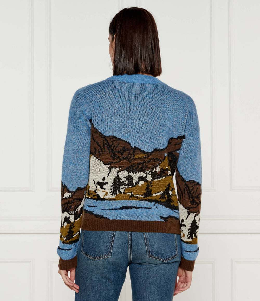 Шерстяной свитер Weekend MaxMara - голубой(253662726)