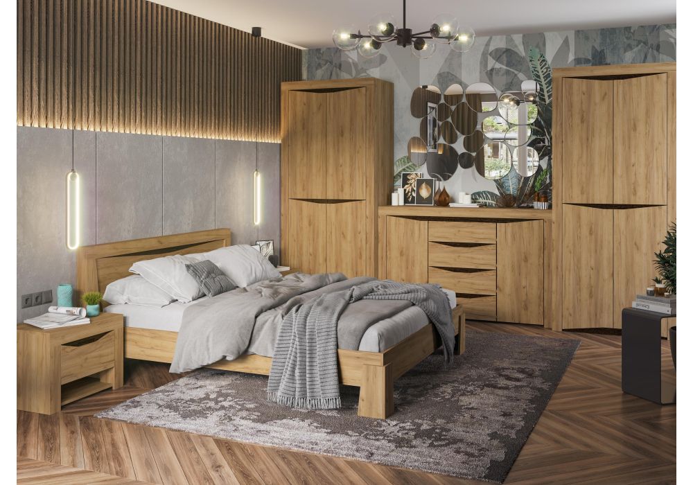 Шкаф Паулина ШК 701 венге / дуб крафт золото