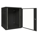 Шкаф настенный 19" TERACOM PRO 15U 600x600 мм дверь стеклянная с замком-ручкой чёрный